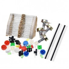 Pack 315 Componentes - Kit com Resistência, Led, Breadboard, fio, Interruptor
